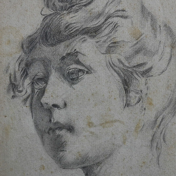 Disegno a matita grossa. Ritratto fiorentino f.to in basso a destra e datato