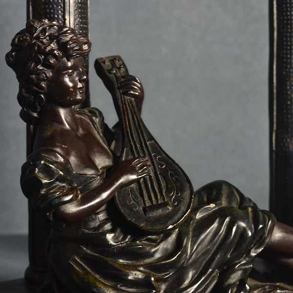 Scultura in bronzo “Suonatrice con angioletto” Epoca primi ‘900