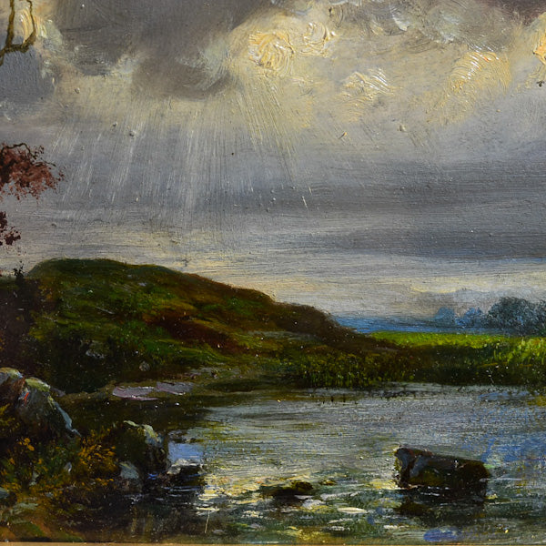 Dipinto ad olio su supporto “Paesaggio” f.to Facchetti