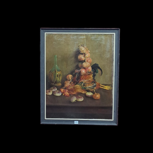 DIPINTO OLIO SU TELA "NATURA MORTA" F.TA SERRALUNGA EPOCA FINE '800