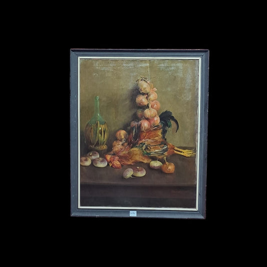 DIPINTO OLIO SU TELA "NATURA MORTA" F.TA SERRALUNGA EPOCA FINE '800
