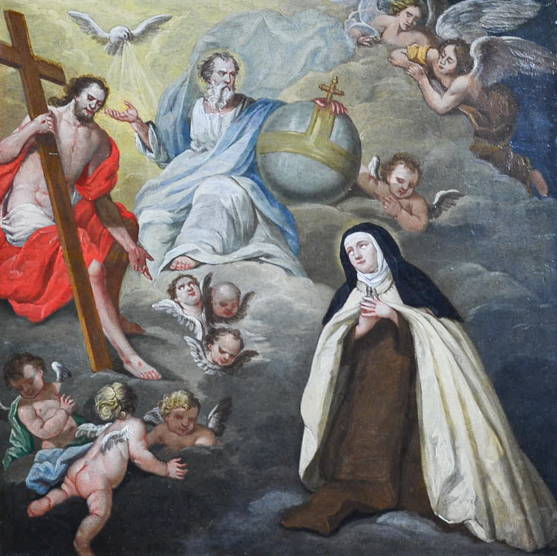 Dipinto olio su tavola “Santa Teresa” sc/ bolognese. Fine ‘600