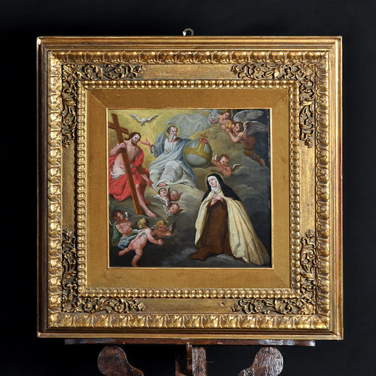 Dipinto olio su tavola “Santa Teresa” sc/ bolognese. Fine ‘600