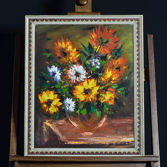Dipinto olio su tela “Vaso di Fiori” f.to Pasquale Pilla