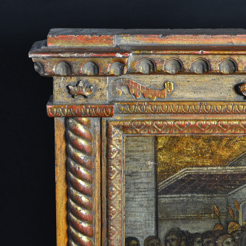 Dipinto olio su tela “Cristo davanti a Caifa” ricostruzione medievale. Epoca ‘800