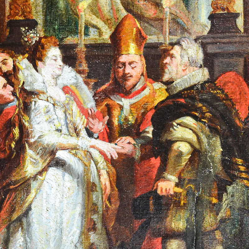 Dipinto olio su tela “Matrimonio di Maria de’ Medici ed Enrico IV” Firenze 1830 c.a