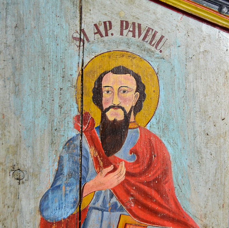Icona su porticina “Sant. Pavolu” Mosca XVIII secolo