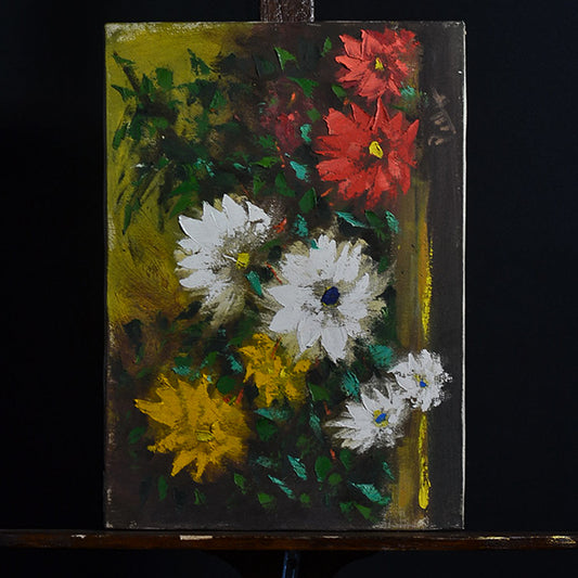 "FIORI" dipinto olio su tela f.to Pasquale Pilla. Metà ‘900