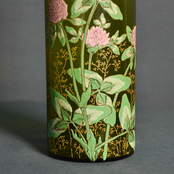 Vaso in vetro dipinto e lumeggiato in oro. Vienna epoca Liberty