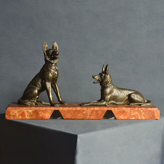 Bronzo fusione a cera persa raffigurante cani da compagnia, Piemonte. Primi '900
