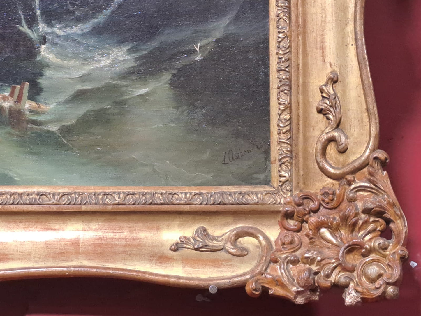 DIPINTO OLIO SU TELA "IL SALVATAGGIO"