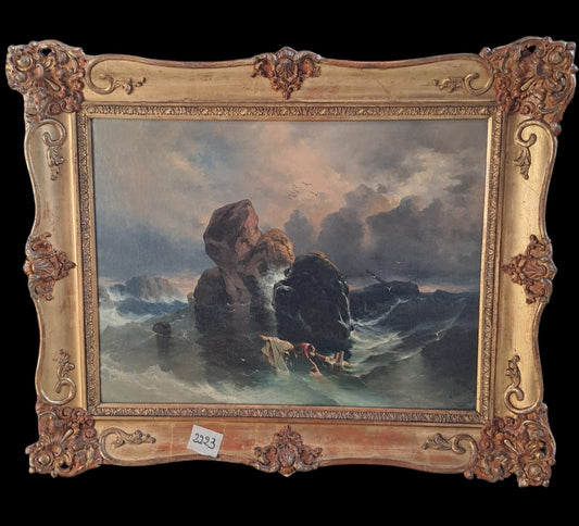 DIPINTO OLIO SU TELA "IL SALVATAGGIO"