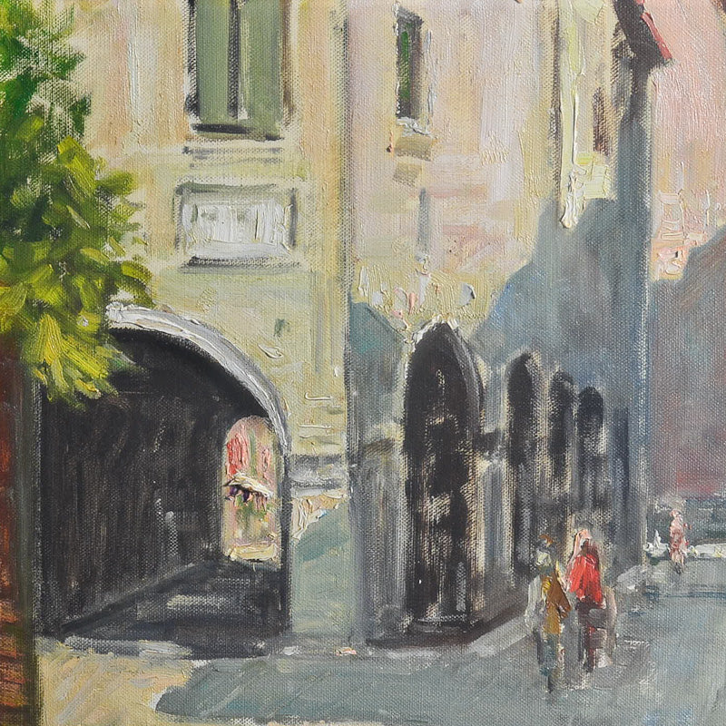 Dipinto olio su tela “Casa di Eleonora Duse” f.to in basso a destra Cominetti. Piemonte epoca ‘800