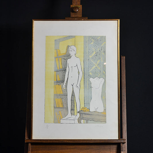 Litografia “Ritratto di nudo femminile” f.ta Francesco Menzio. Epoca ‘900