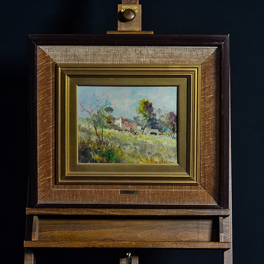 Dipinto olio su tavoletta “Scorcio di Amalfi II” f.to V. Laricchia. Epoca ‘900