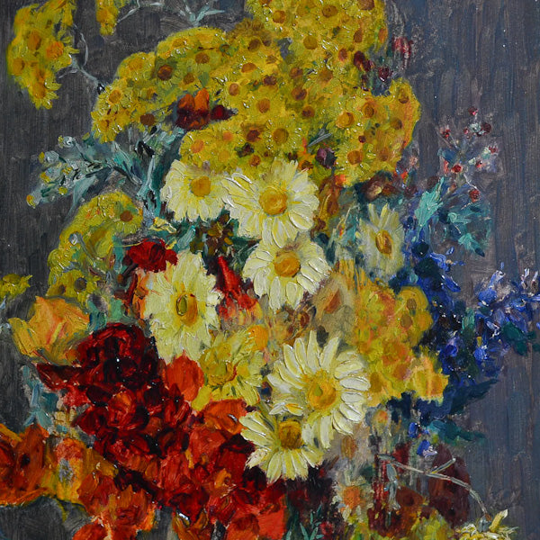 Dipinto olio su tela “Fiori recisi in vaso” f.to in basso a sinistra Rovero. Epoca ‘900
