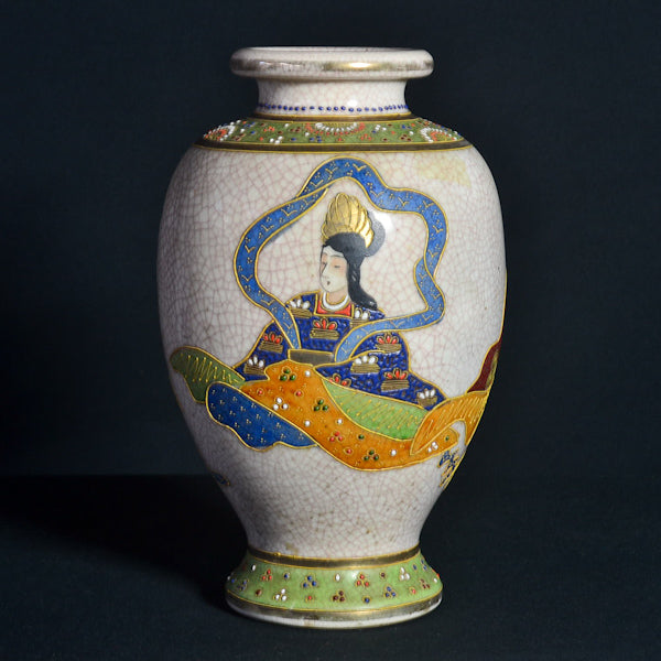 Vaso Satsuma Giappone in terracotta decorata. Periodo Imperiale
