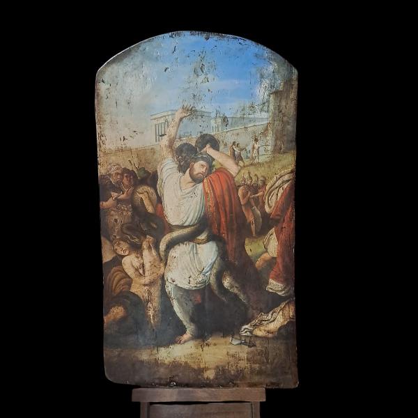 DIPINTO OLIO SU TAVOLA LAOCOONTE SC/DEI NAZARENI