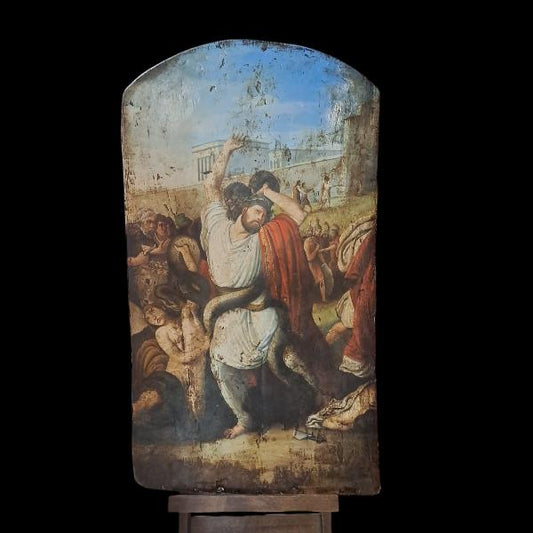 DIPINTO OLIO SU TAVOLA LAOCOONTE SC/DEI NAZARENI
