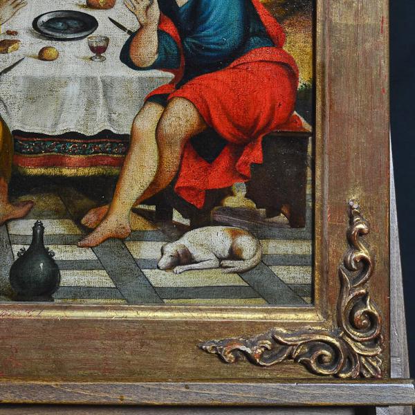 Dipinto olio su tela “La cena in Emmaus” Toscana XIX secolo