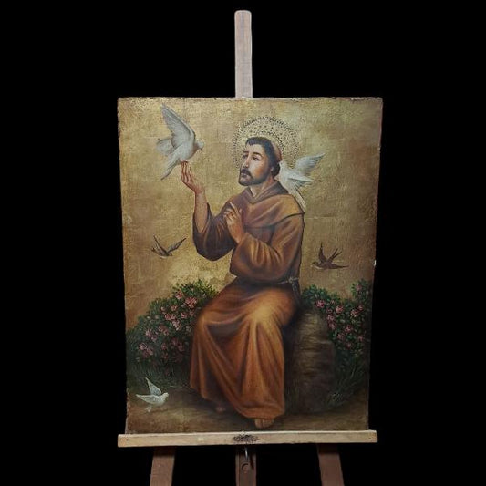 PALA CON FONDO ORO RAPPRESENTANTE SAN FRANCESCO D'ASSISI