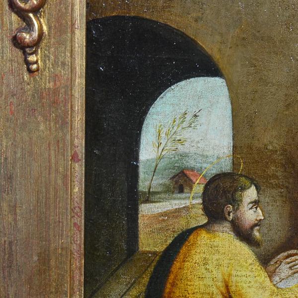 Dipinto olio su tela “La cena in Emmaus” Toscana XIX secolo