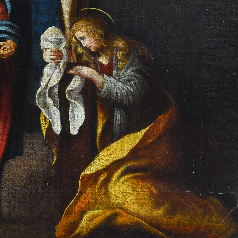 Dipinto olio su tela “La Crocifissione” sc/ piemontese. Epoca inizi ‘800