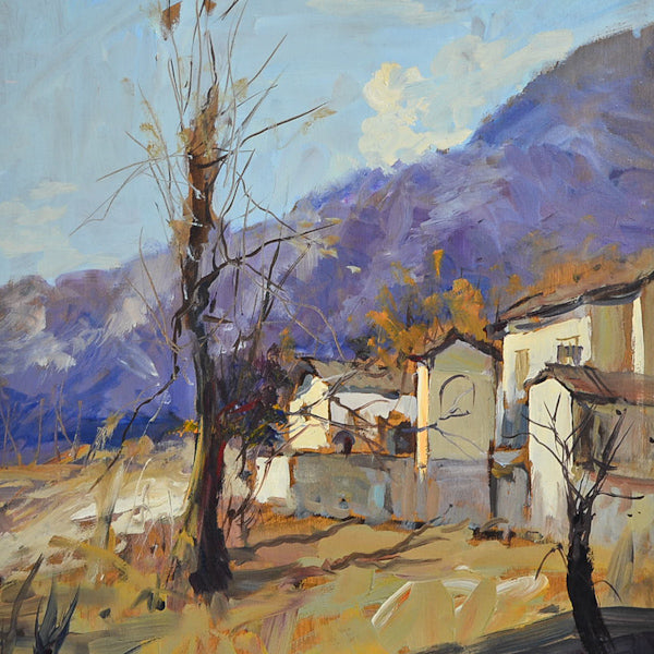 Dipinto olio su tela “Paesaggio montano” f.to Edmondo Maneglia. 1970 c.a