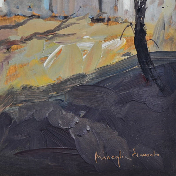 Dipinto olio su tela “Paesaggio montano” f.to Edmondo Maneglia. 1970 c.a