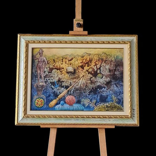 DIPINTO A OLIO "SOGGETTO FUTURISTA"F.TO ANTONIO CANNATA