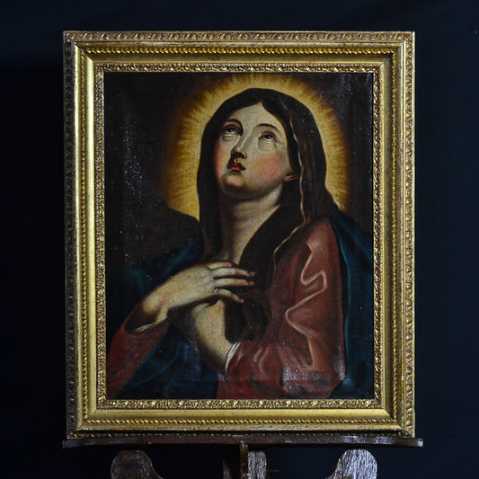 "Vergine orante in abito blu" sc/ italiana XVIII secolo
