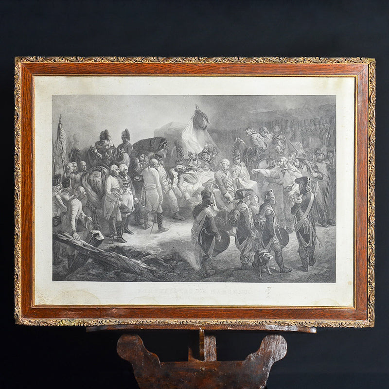 Incisione “Funneraille de Marceau” da dipinto Alexandre Sixdeniers. Parigi 1741-1846