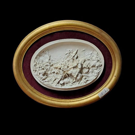 BASSO RILIEVO IN GESSO -BATTAGLIA FRANCO-TURCA