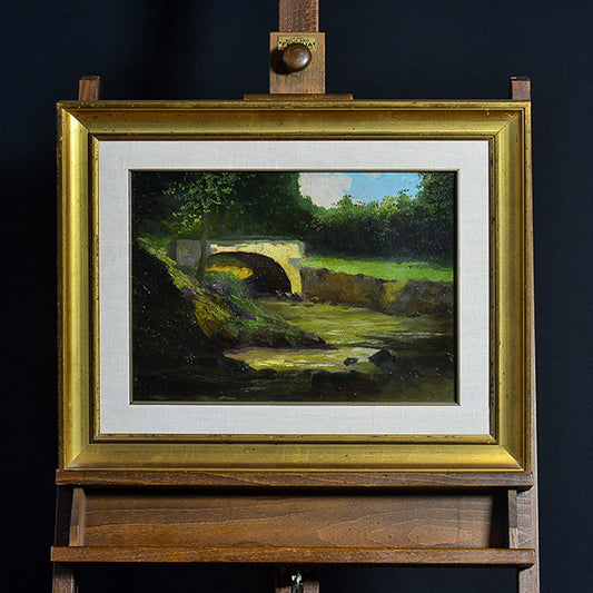 Dipinto olio su tavola “Paesaggio” f.to Cavalleri