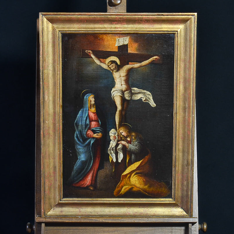 Dipinto olio su tela “La Crocifissione” sc/ piemontese. Epoca inizi ‘800