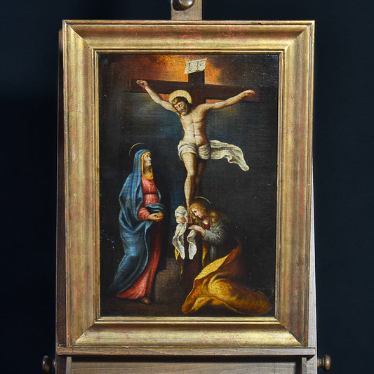 Dipinto olio su tela “La Crocifissione” sc/ piemontese. Epoca inizi ‘800