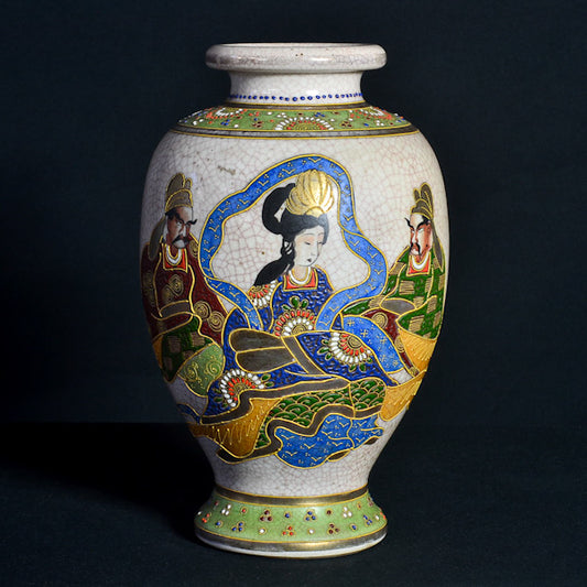 Vaso Satsuma Giappone in terracotta decorata. Periodo Imperiale