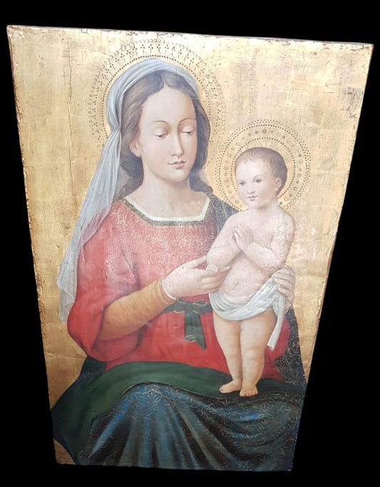 Tavola su fondo oro rappresentante "Madonna con Bambino"