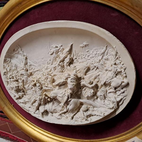 BASSO RILIEVO IN GESSO -BATTAGLIA FRANCO-TURCA