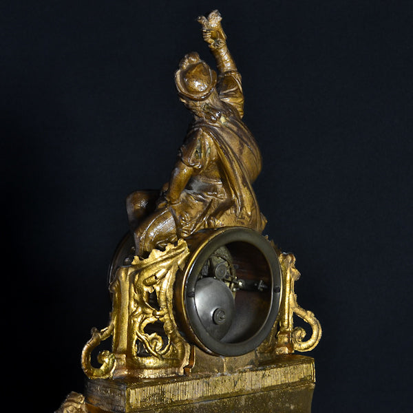 Pendola in bronzo con figura risorgimentale. Francia, fine ‘800