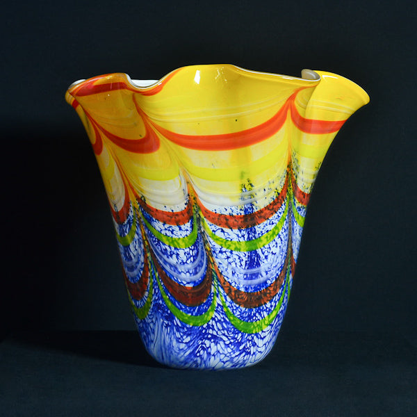 Vaso in vetro di Murano tipo murrina. Metà ‘900