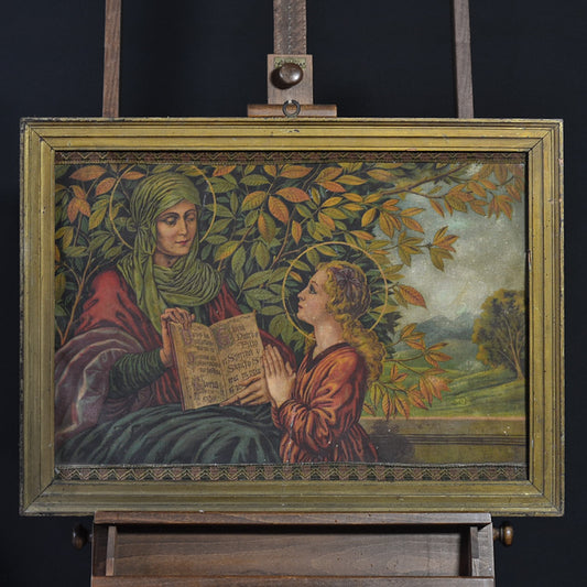 Opera oleografica “Educazione della Vergine”. Italia. Epoca ‘800