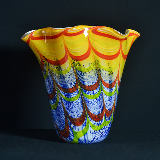 Vaso in vetro di Murano tipo murrina. Metà ‘900