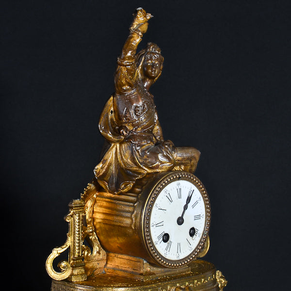 Pendola in bronzo con figura risorgimentale. Francia, fine ‘800