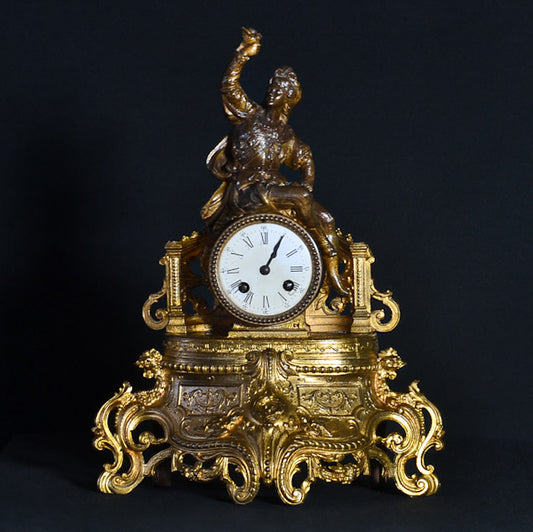 Pendola in bronzo con figura risorgimentale. Francia, fine ‘800