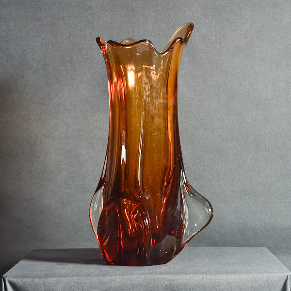 Vaso in vetro ambrato