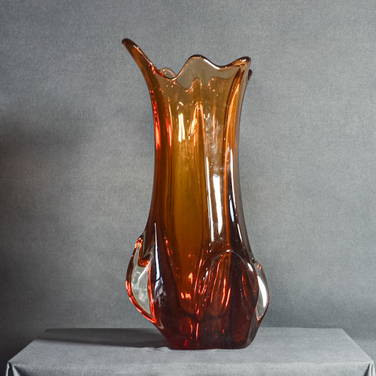 Vaso in vetro ambrato