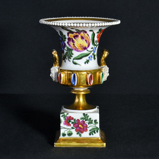 Vasetto in porcellana con decorazioni dipinte a mano. Epoca Impero