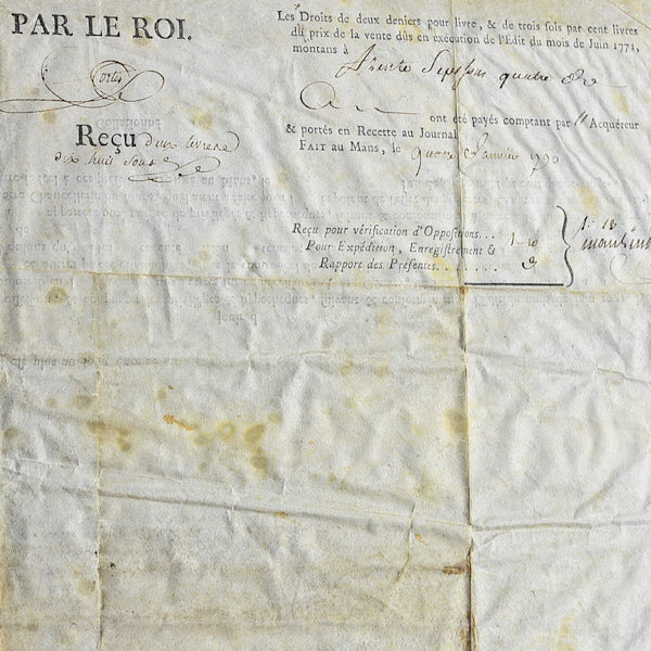 Raro documento antico. Francia 1790