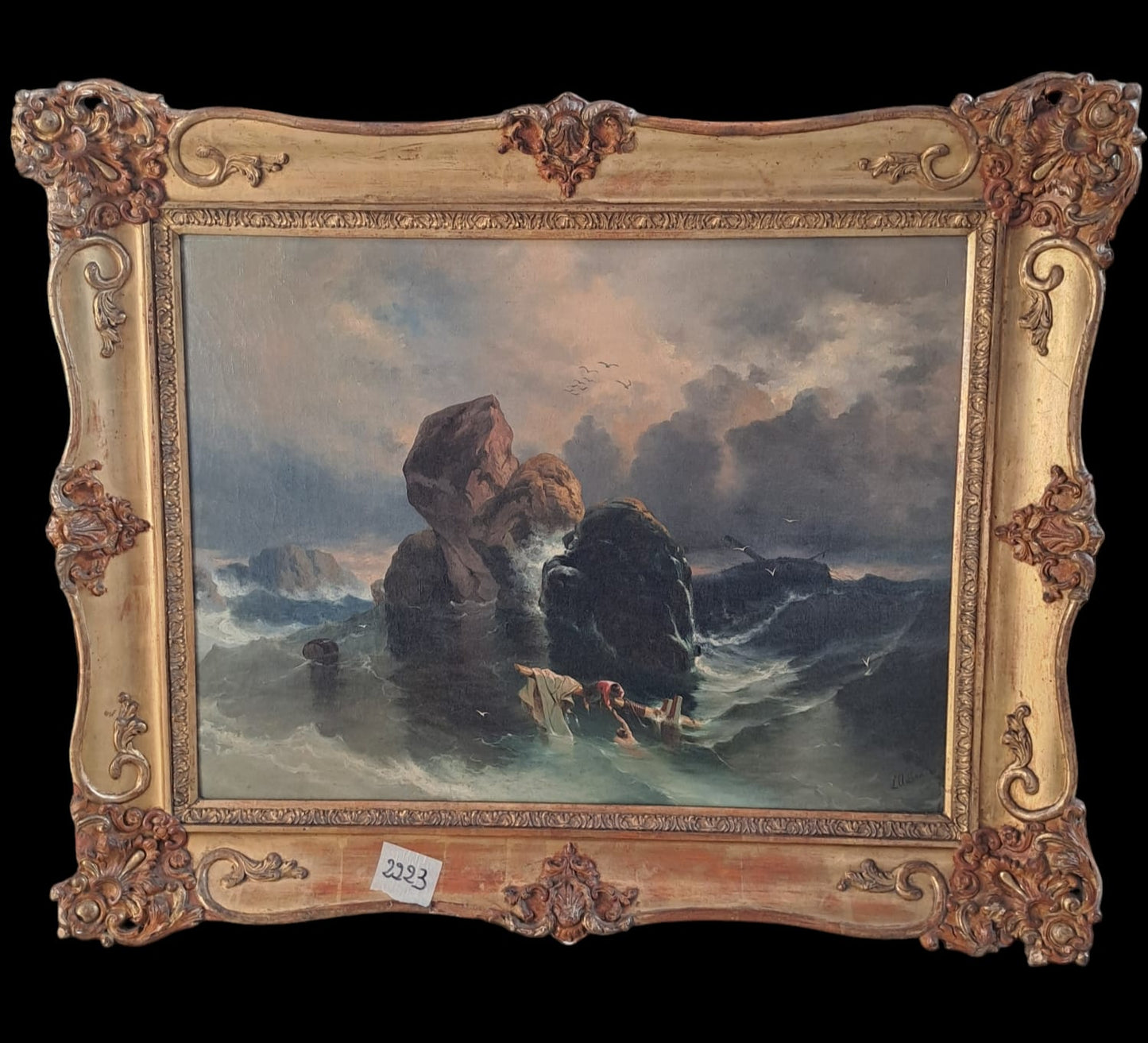 DIPINTO OLIO SU TELA "IL SALVATAGGIO"